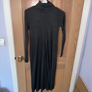 Jones Wear Dress - Gray Turtleneck Sweater Dress - M